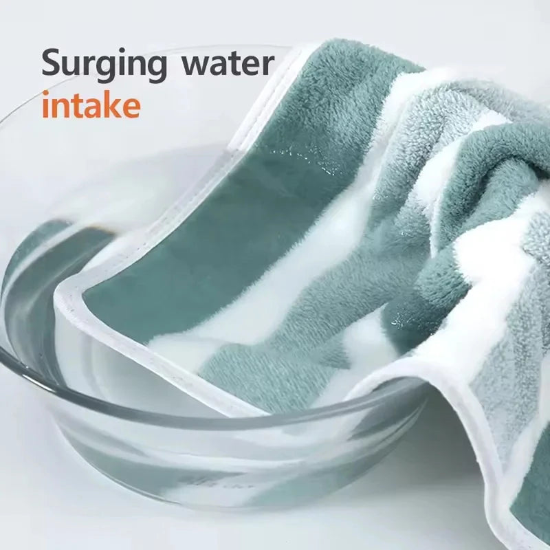 1 Pc Striped Face Towel Thickened Absorbent Soft Face Towel For Home Thick And Durable For Daily Household Use New