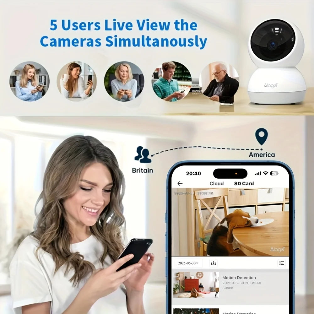 3K Pan Tilt Dog Camera with Phone App