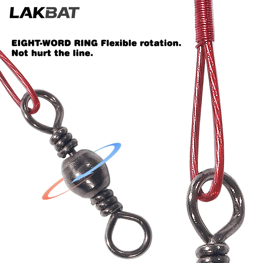 Stainless Steel Wire Fishing Leader Swivel Snap 20Pcs additional angle