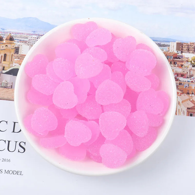 10pcs 3D Gummy Heart Nail Art Charms