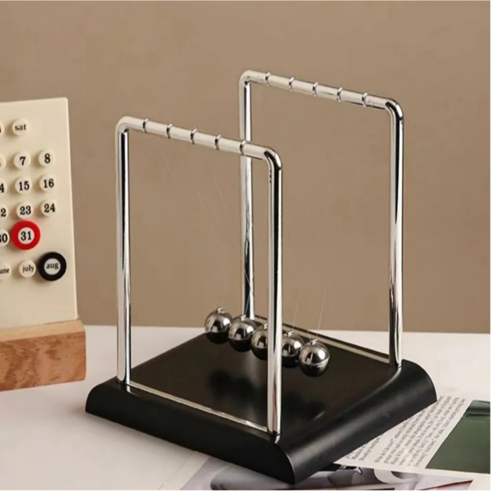 Newton's Cradle Balance Steel Ball Teaching Supplies Physics Science Pendulum Deskt additional angle