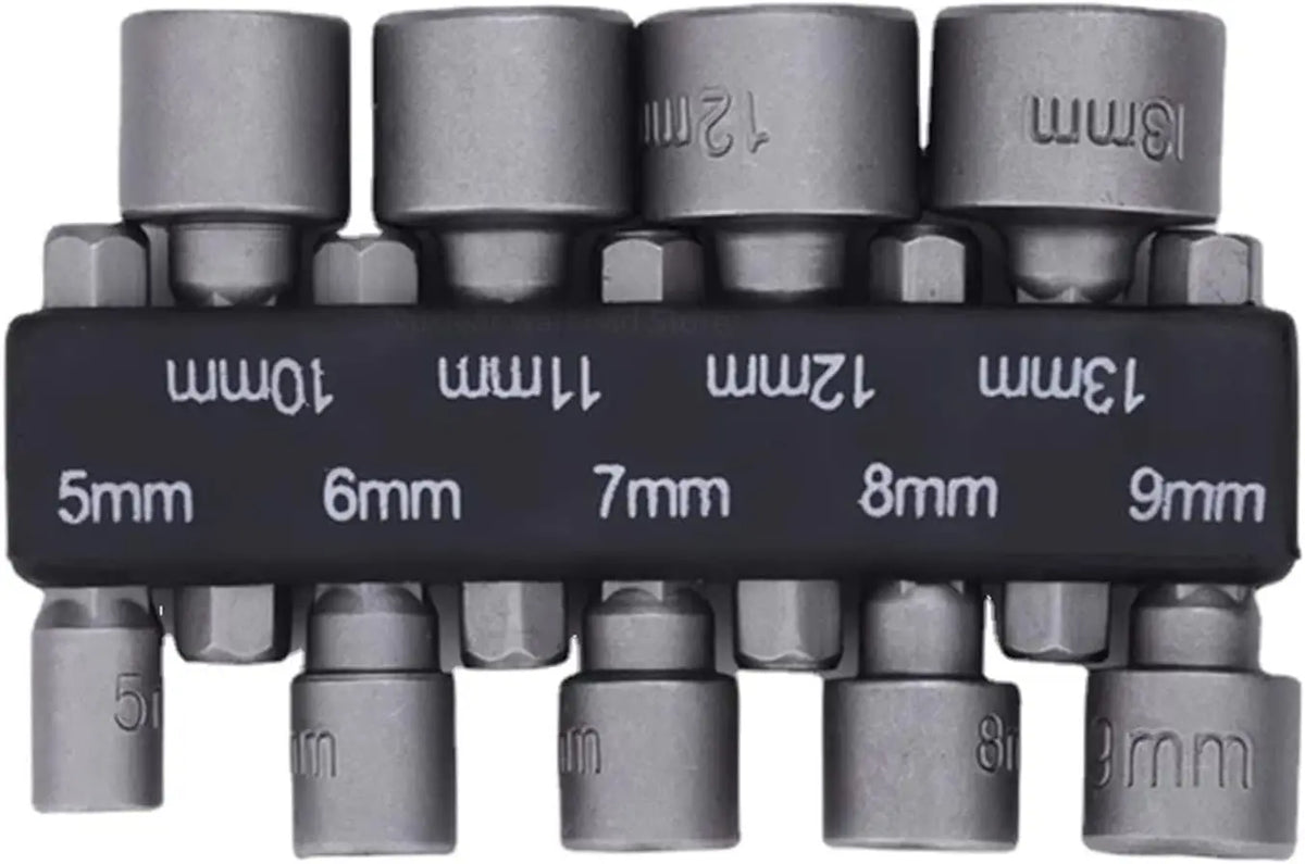 9 Pcs Hex Sleeve Nut Driver Screwdriver Set 5-13mm additional angle