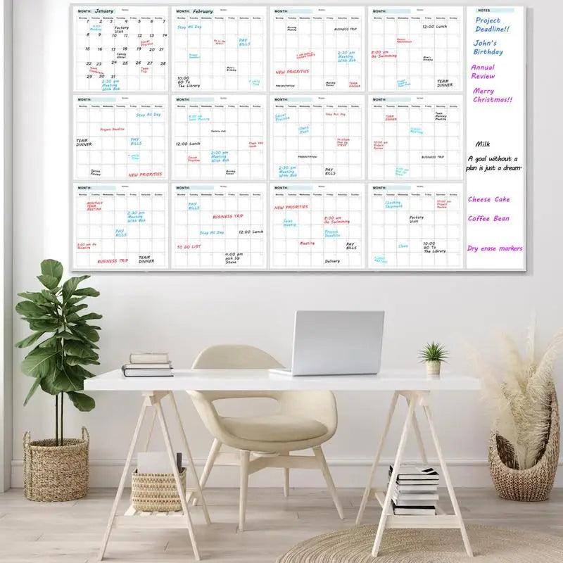 Extra Large Reusable Wall Planner Dry Erase Calendar