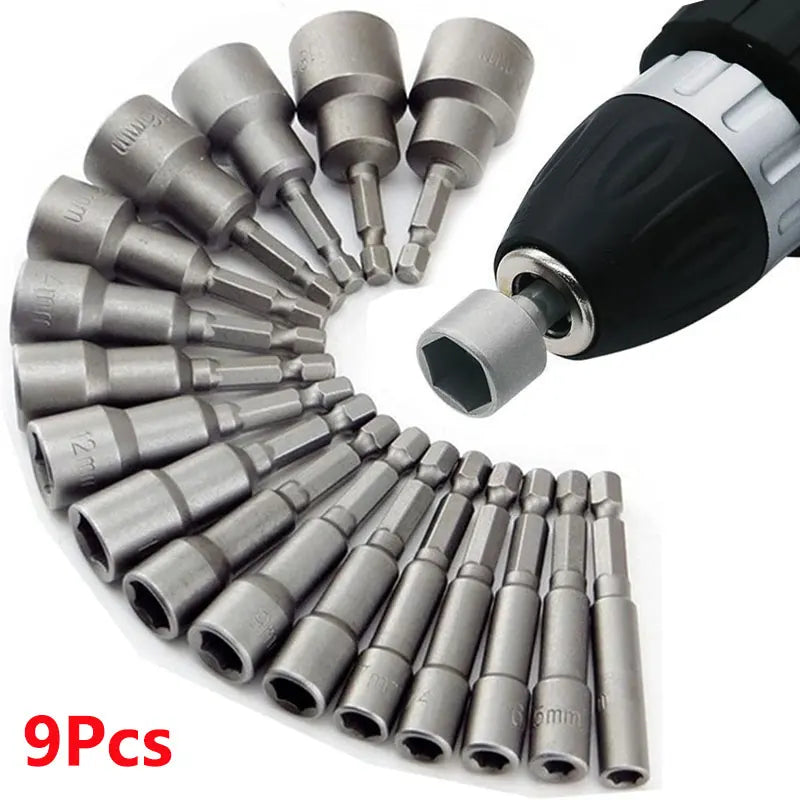 9 Pcs Hex Sleeve Nut Driver Screwdriver Set 5-13mm