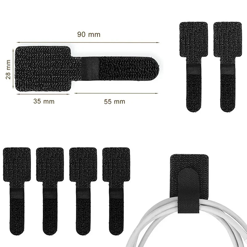 Reusable Adhesive Cable Management Straps 20 Pcs