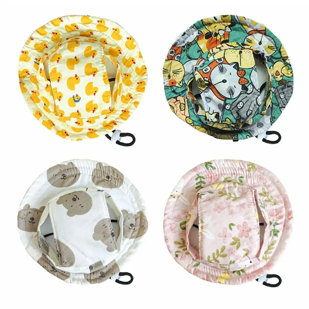 Fashion Adjustable Pet Sun Hat Breathable Outdoor Cat Sunscreen Hat Travel Cat Dog Pet Fisherman Hat