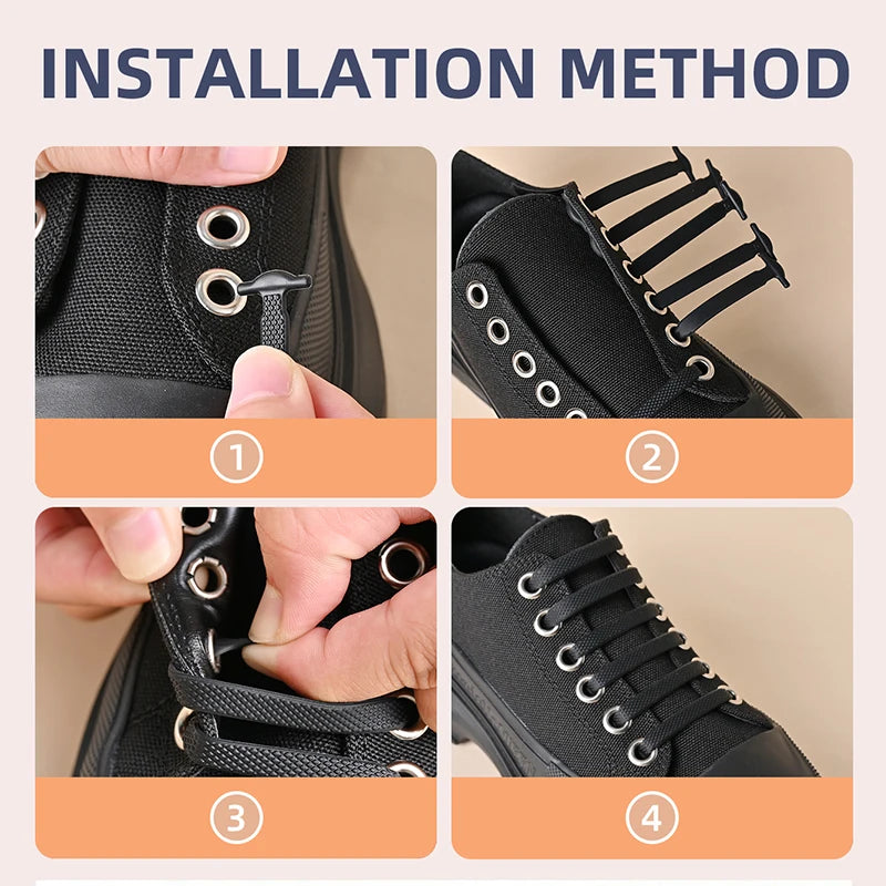 16 Pcs Silicone No Tie Shoelaces