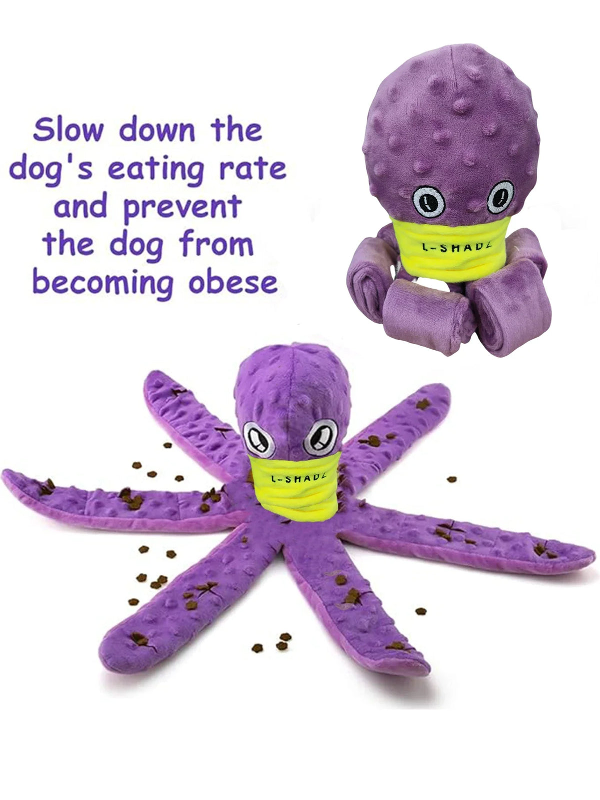 Plush Dog Snuffle Toy Octopus Puzzle Interactive Chew Toy Slow Feeding Game for Puppies