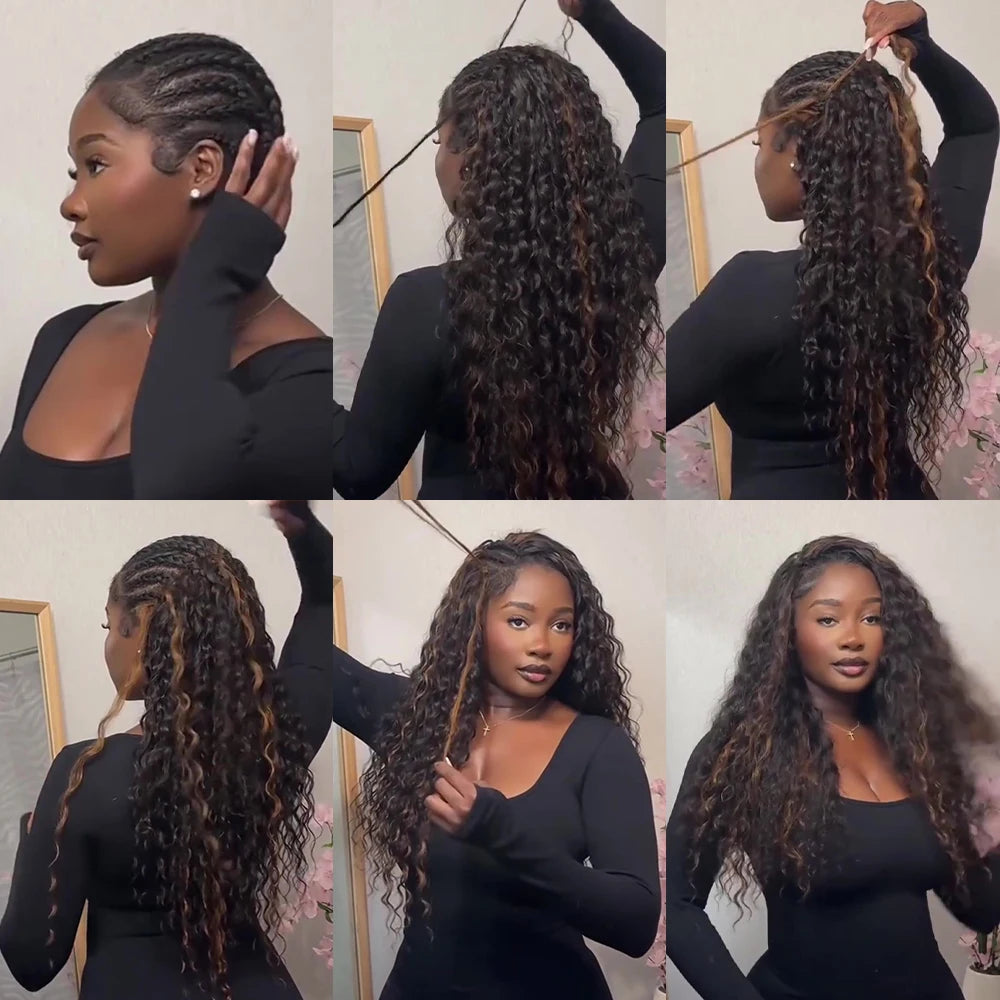 #30 Colored 100% Human Hair Deep Wave Bulk Hair Extensions