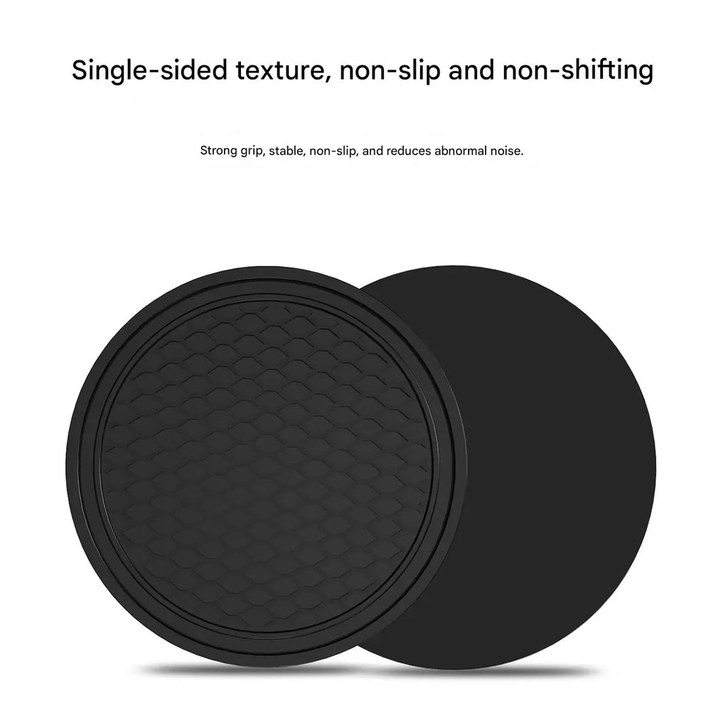 Car Cup Holder Insert Coaster Mat Black Silicone close-up view