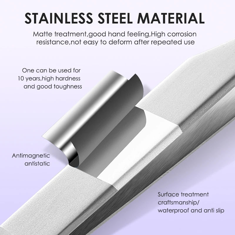 Stainless Steel Eyelash Extensions Tweezers Lash Artists High Precision Superhard Anti-Static Tweezers Makeup Tools