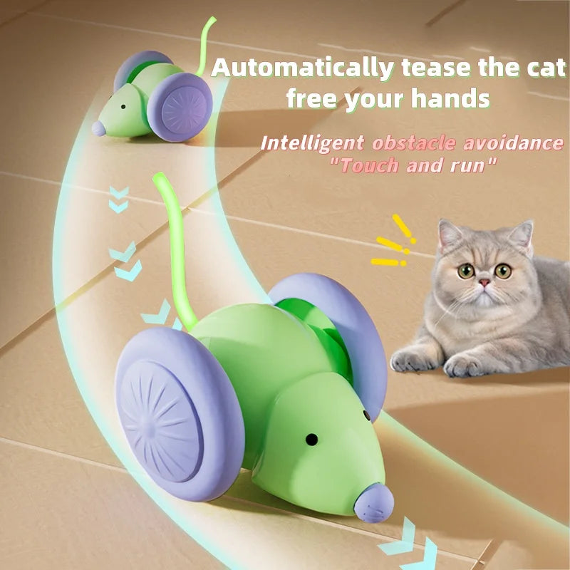 Electric Mouse Car Interactive Cat Toy Rechargeable