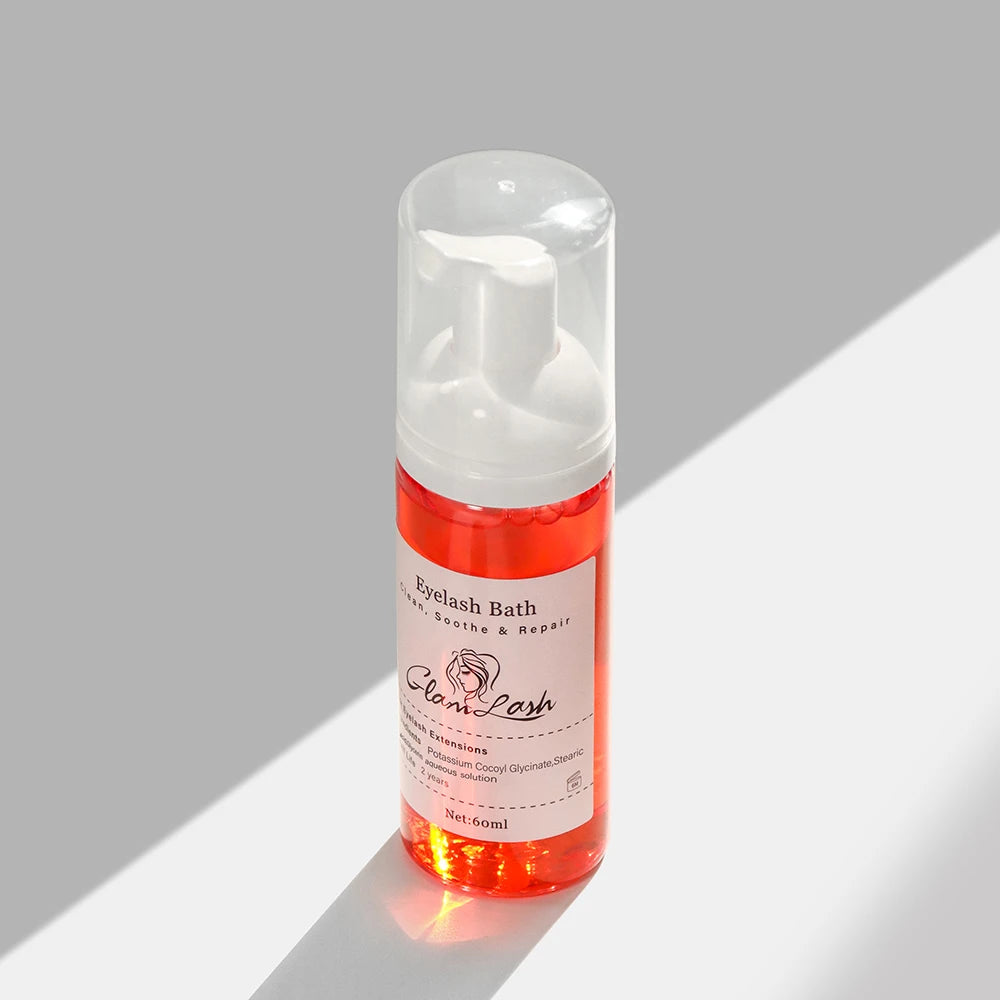 GLAMLASH 60ml No tears Formula Fruit Scent Eyelash Foam Cleanser For Lash Extension additional angle