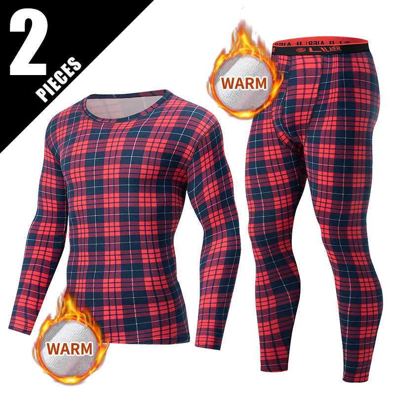 1/2/3 Pieces Of Autumn And Winter Men's Fashionable Printed Autumn Pants With Leggings Comfortable Plus Size Warm Underwear Set