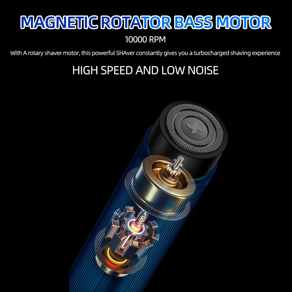 Mini Electric Shaver Rechargeable Razor Men's Shaving Machine close-up view