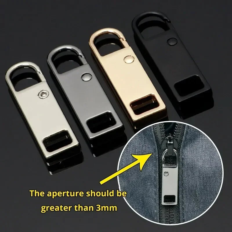 Detachable Zipper Pull For Jeans & Backpack, Multi Color Zinc Alloy