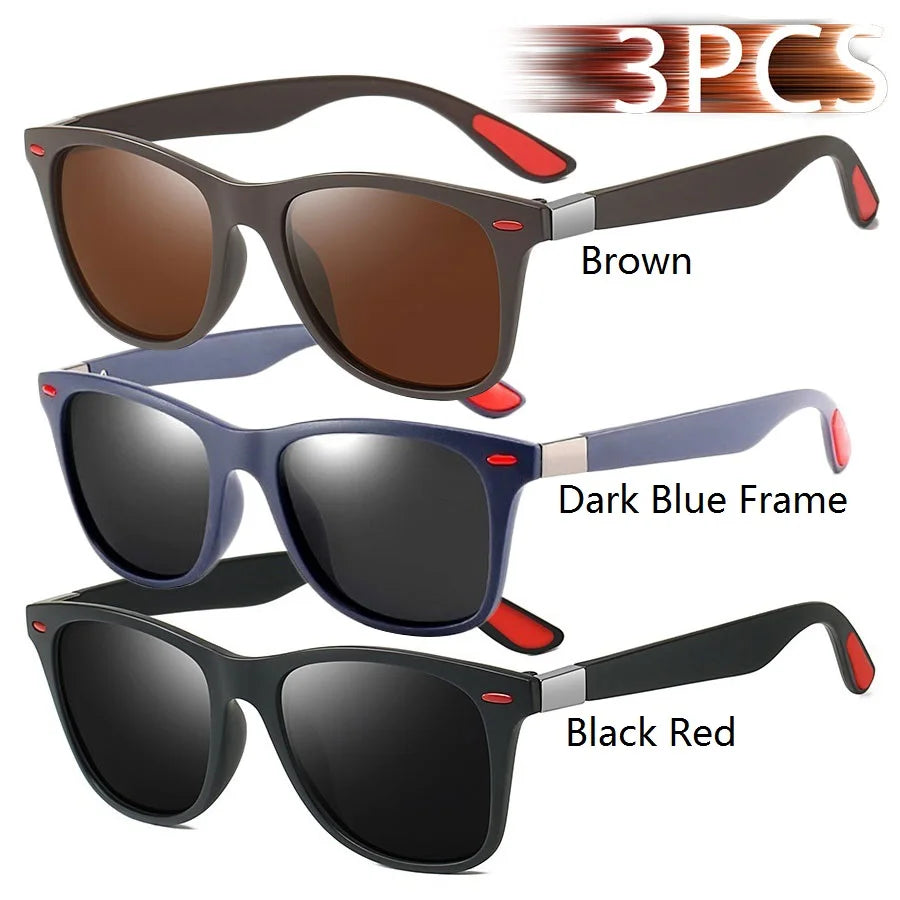 1-2-3PCS Fashion Vintage Square Unisex Driving Fishing Sunglasses Men Women Luxury Br alternate view