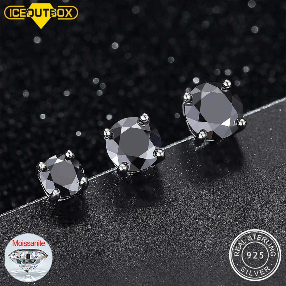Moissanite Stud Earrings Sterling Silver 0.5-2 Carat