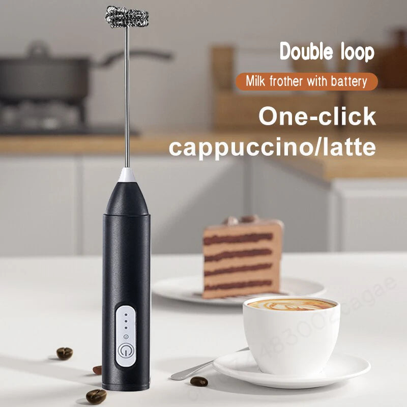 Wireless Milk Frother Rechargeable Stainless Steel Handheld Whisk