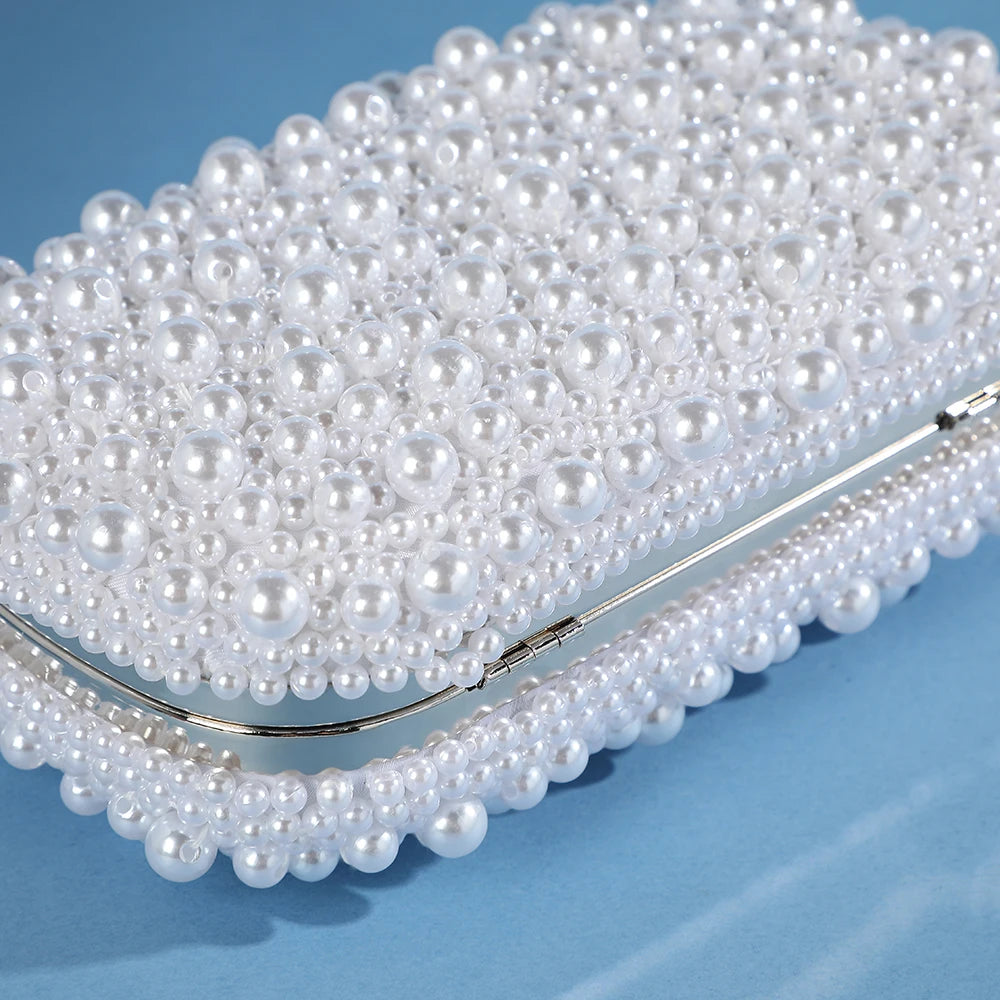 Handcrafted Pearl Evening Bag High-End Versatile Wedding Banquet Gift Hand-Held Bag for Cheongsam And Evening Dresses