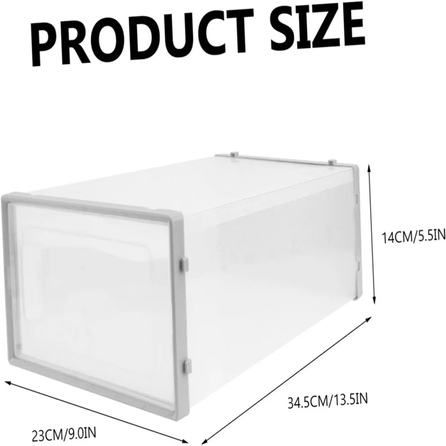 12-Pack Transparent Plastic Stackable Linked Shoe Storage Boxes