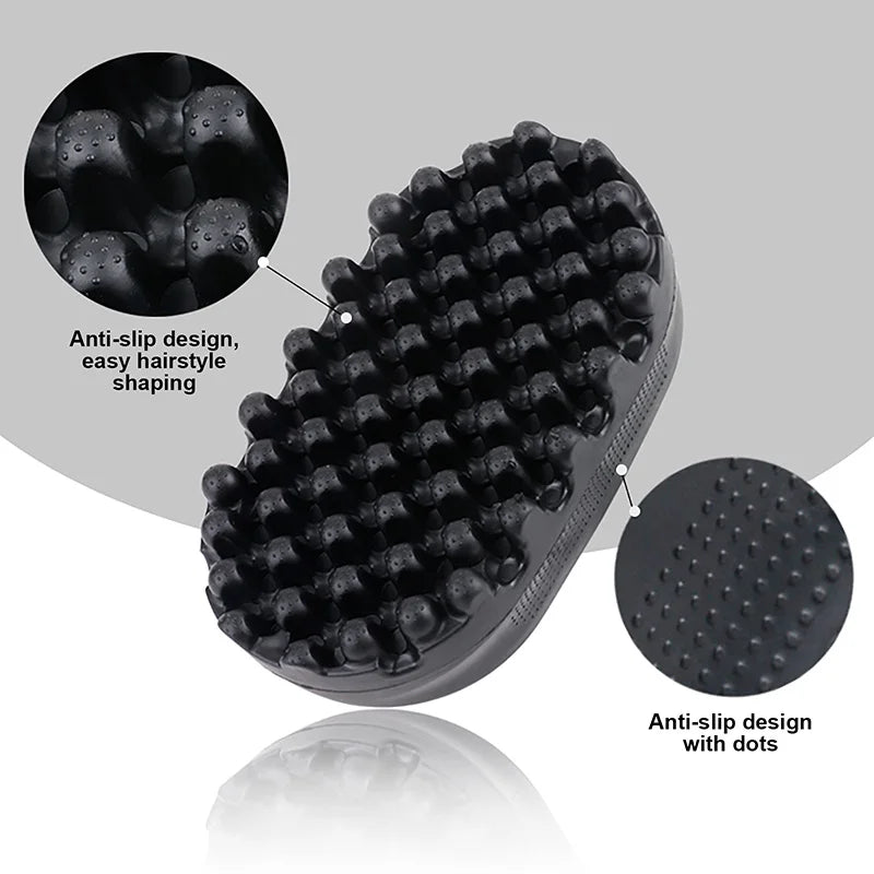 African Rubber Magic Twist Wave Hair Brush Set For Curly Hair