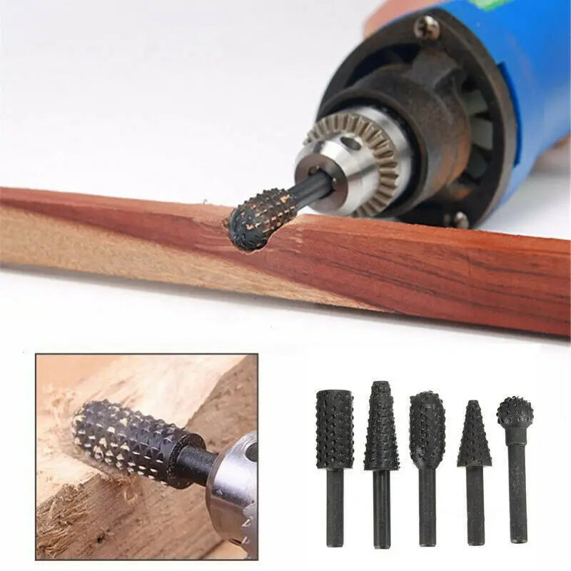 1/4'' 5PCS Drill Bit Set Cutting Tools for Woodworking Knife Wood Carving Tool Carpen alternate view