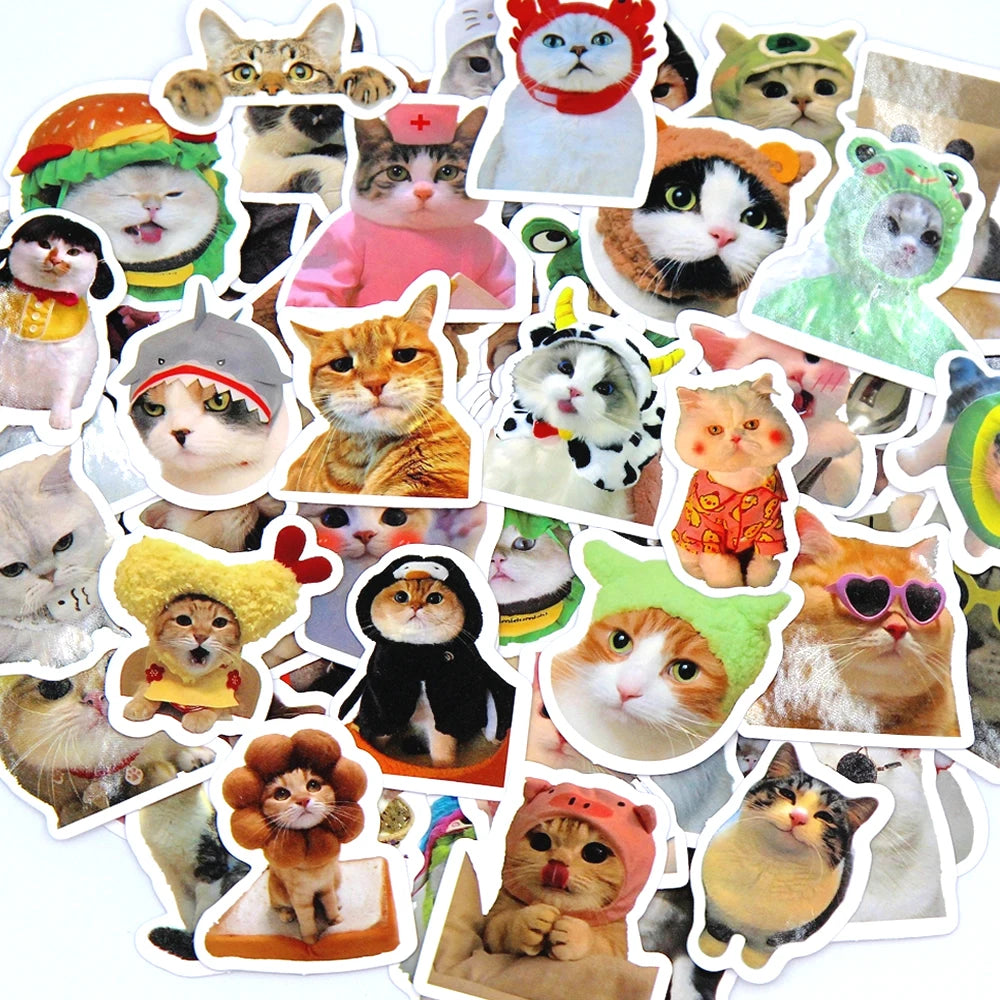 Funny Cat Stickers Cartoon Cute Decals 100 pcs additional angle