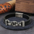 Genuine Leather Infinity Charm Bracelet for Men