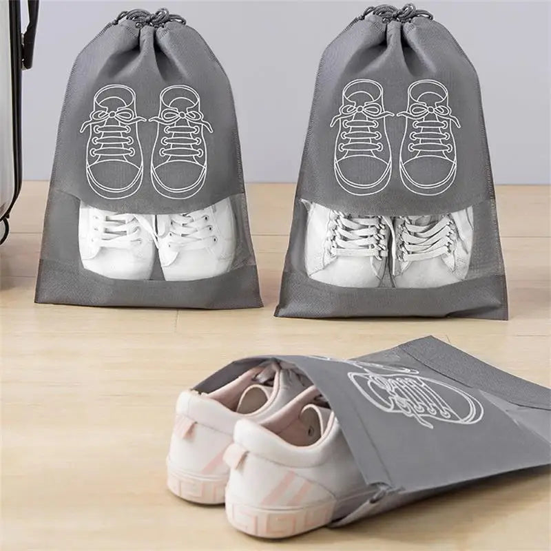 Shoe Storage Bag Set Of 5 Non-Woven Travel Drawstring Bag detail view