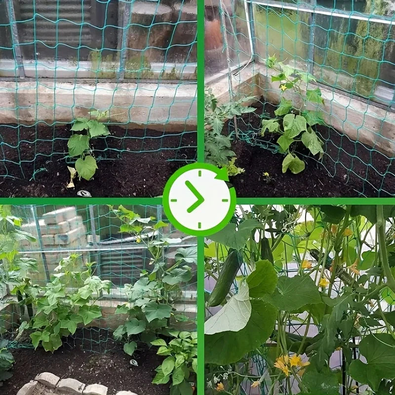 Plant Trellis Pergolas, Heavy-Duty Polyester Grow Net, Garden Trellis Netting With Squar detail view