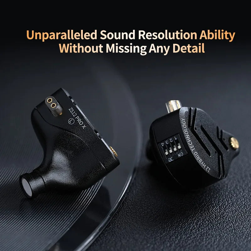 KZ ZS12 PRO X Metal Earphones 1DD+5BA Hybrid HIFI Bass In Ear Monitor Headphones Music S detail view