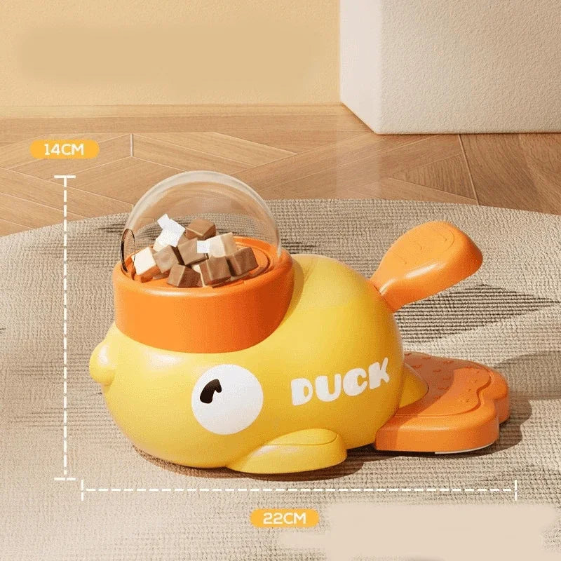 Little Yellow Duck Pet Treat Dispenser Interactive Food Leaking Toy for Cats Dogs Training Slow Feeder Auto Feeder Pet Supplies
