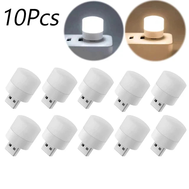 USB Mini LED Night Light Round Reading Lamp additional angle