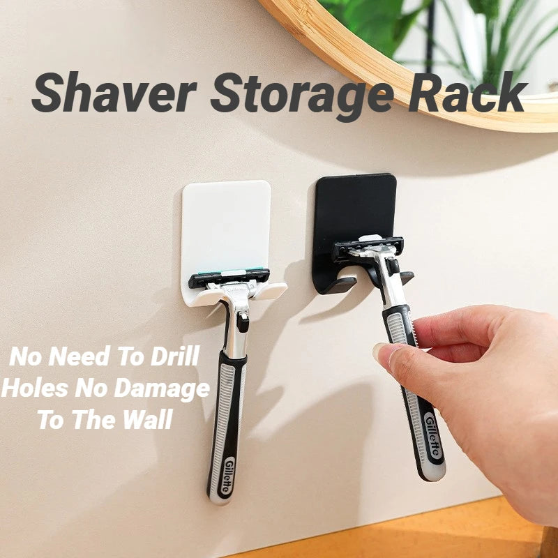 Storage Rack Hook Organizer Razor Shaver Stand For Men Shaving Bathroom Shelf Neatly Hold Grooming Supplies Save Room