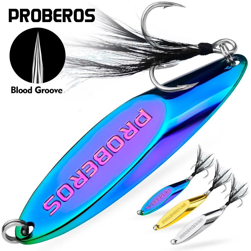 3pc Metal Sequin Bait Spoon Lure with Strengthened Hooks