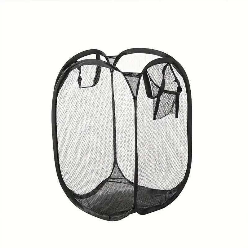 Mesh Pop-Up Laundry Basket, Foldable Dirty Clothes Storage Basket, Large Capacity lifestyle view