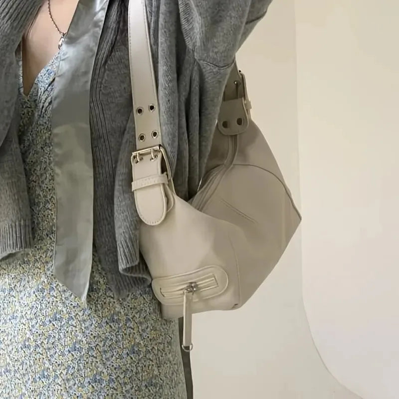Y2K  Style Shoulder Bag Shoulder Purse For Girls Street Wear For Women Trendy Motorcycle Handbag Minimalist