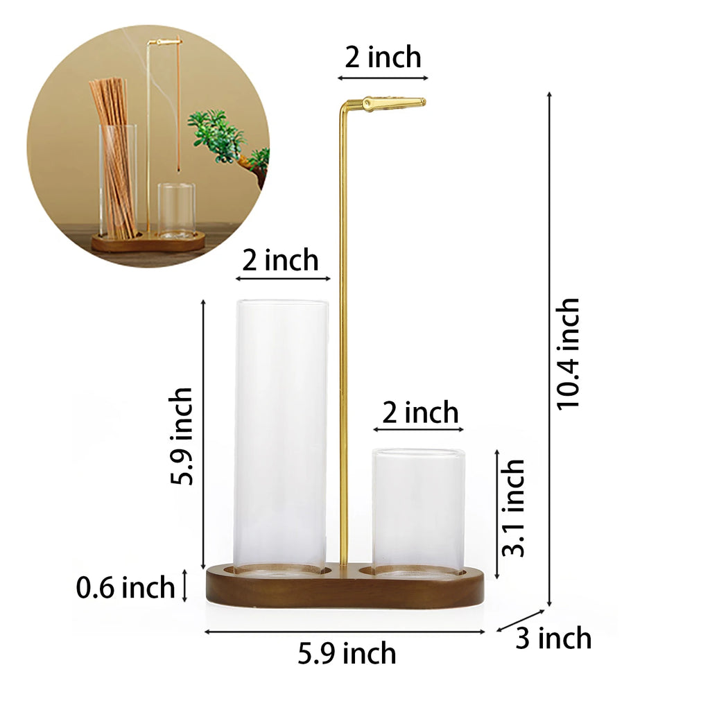2 in 1 Incense Holder with Glass Ash Catcher for Meditation Yoga Spa