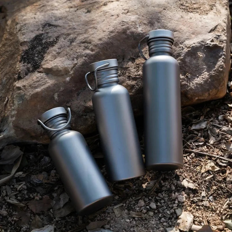 Titanium Water Bottle 600ml 750ml Outdoor Camping Hiking Cycling