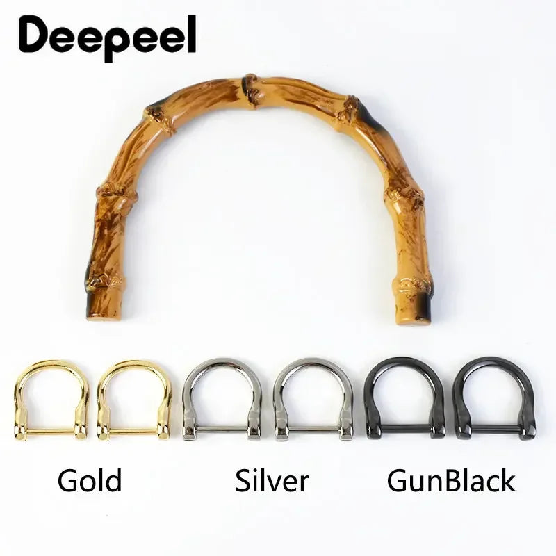 1Pc Deepeel 8/9/12/15cm U-shaped Woman Bag Natural Handles Bamboo Purse Frames Kiss Clas detail view