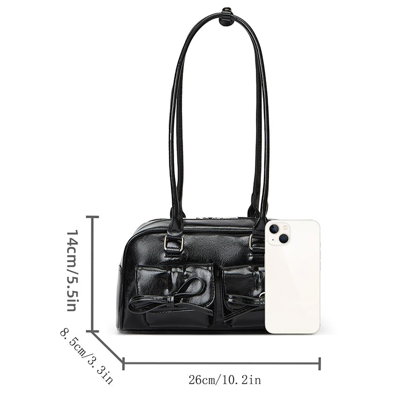 New Ballet-style Shoulder Bag Spring Bow Underarm Bag Women's Bowling Simple Tote Bag for Women