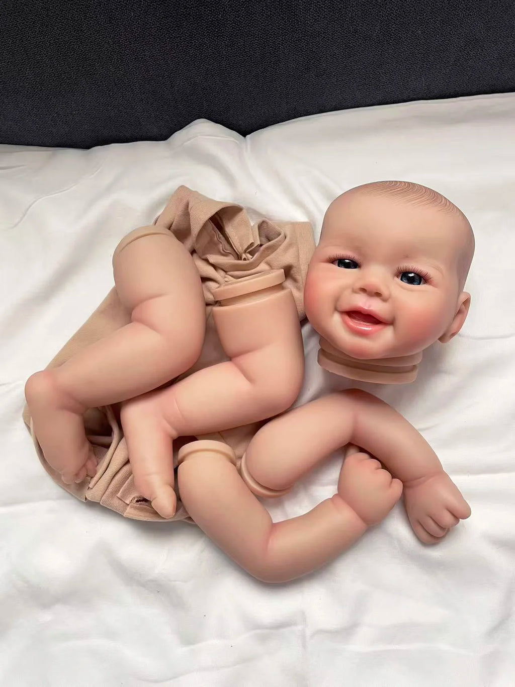 19inches Emmy Reborn Painted Doll Kits Soft Vinyl Reborn Baby Dolls Accessories DIY Realistic Toys D