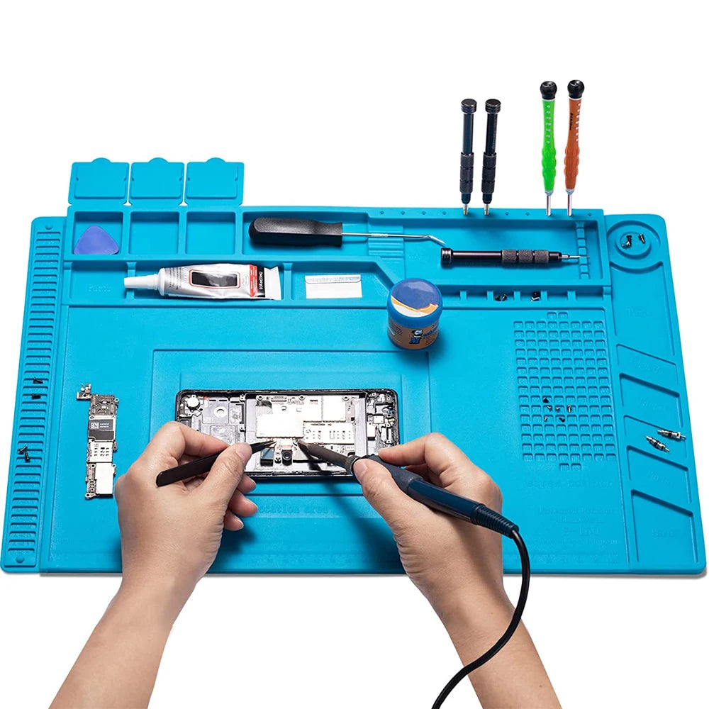 Soldering Station Mat Silicone Heat Resistant 932°F Anti-Static