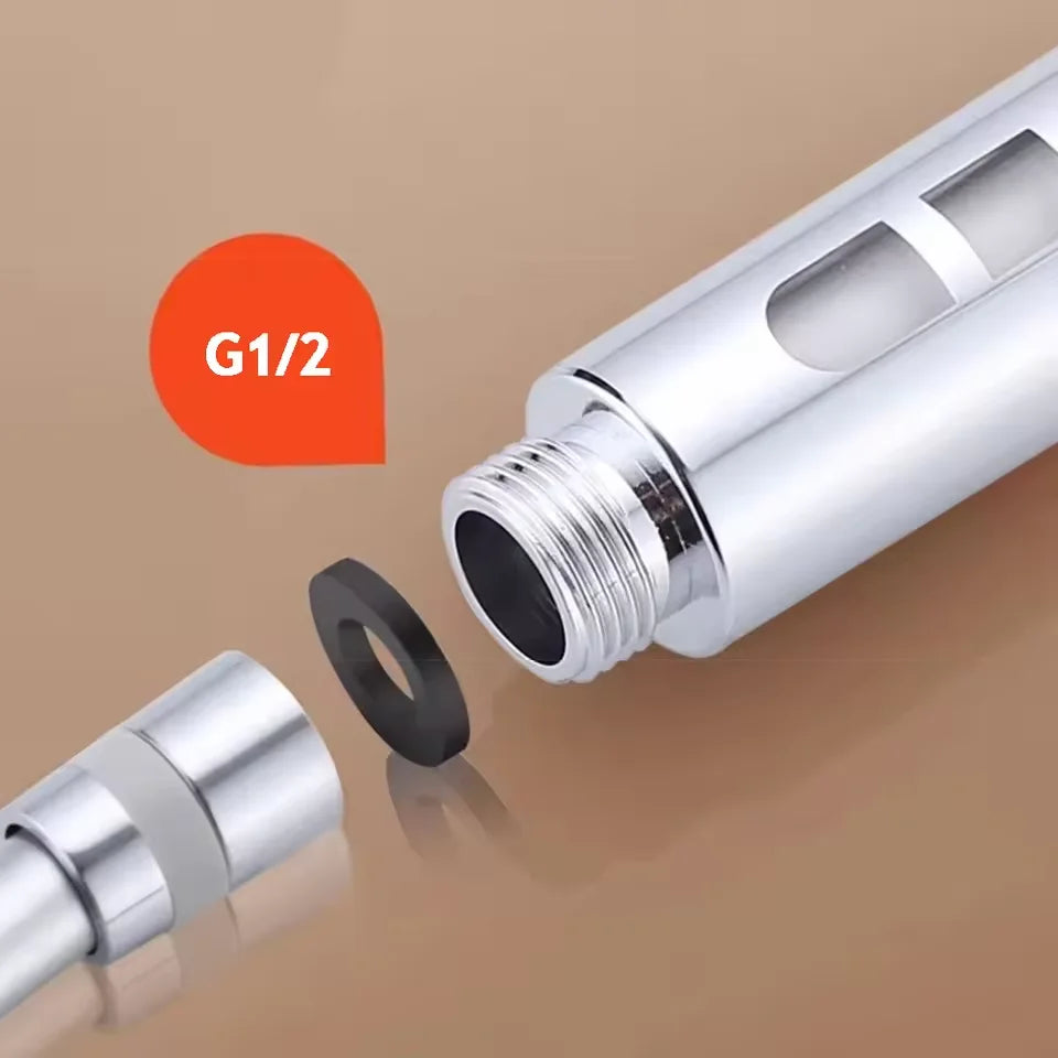 High Pressure Handheld Shower Head with Filter and One-Button Water Stop