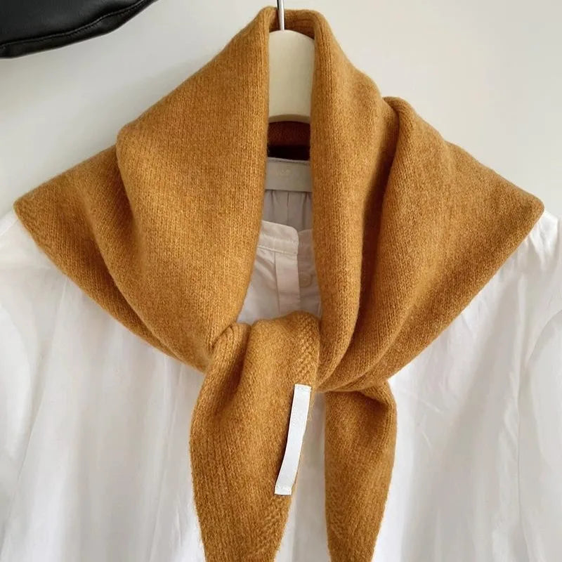 Wool Knitted Triangular Scarf Women Headscarf Multifunctional