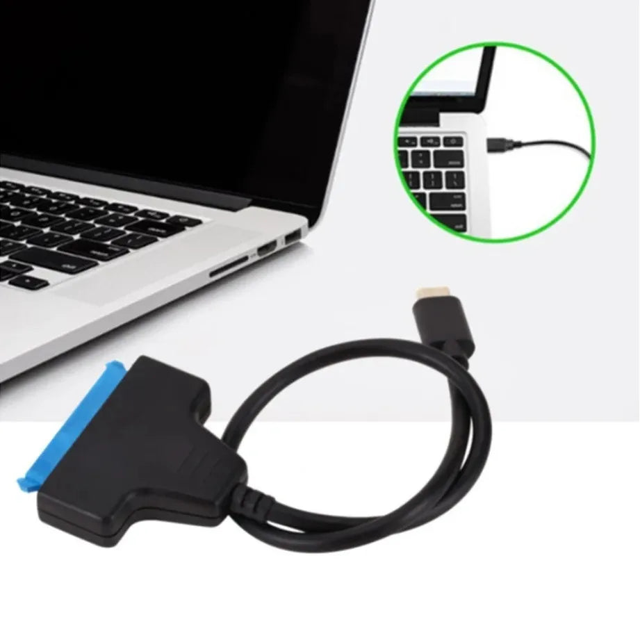 SATA to USB Adapter Cable for 2.5 Inch SSD HDD, USB 3.0 2.0 TYPE-C additional angle