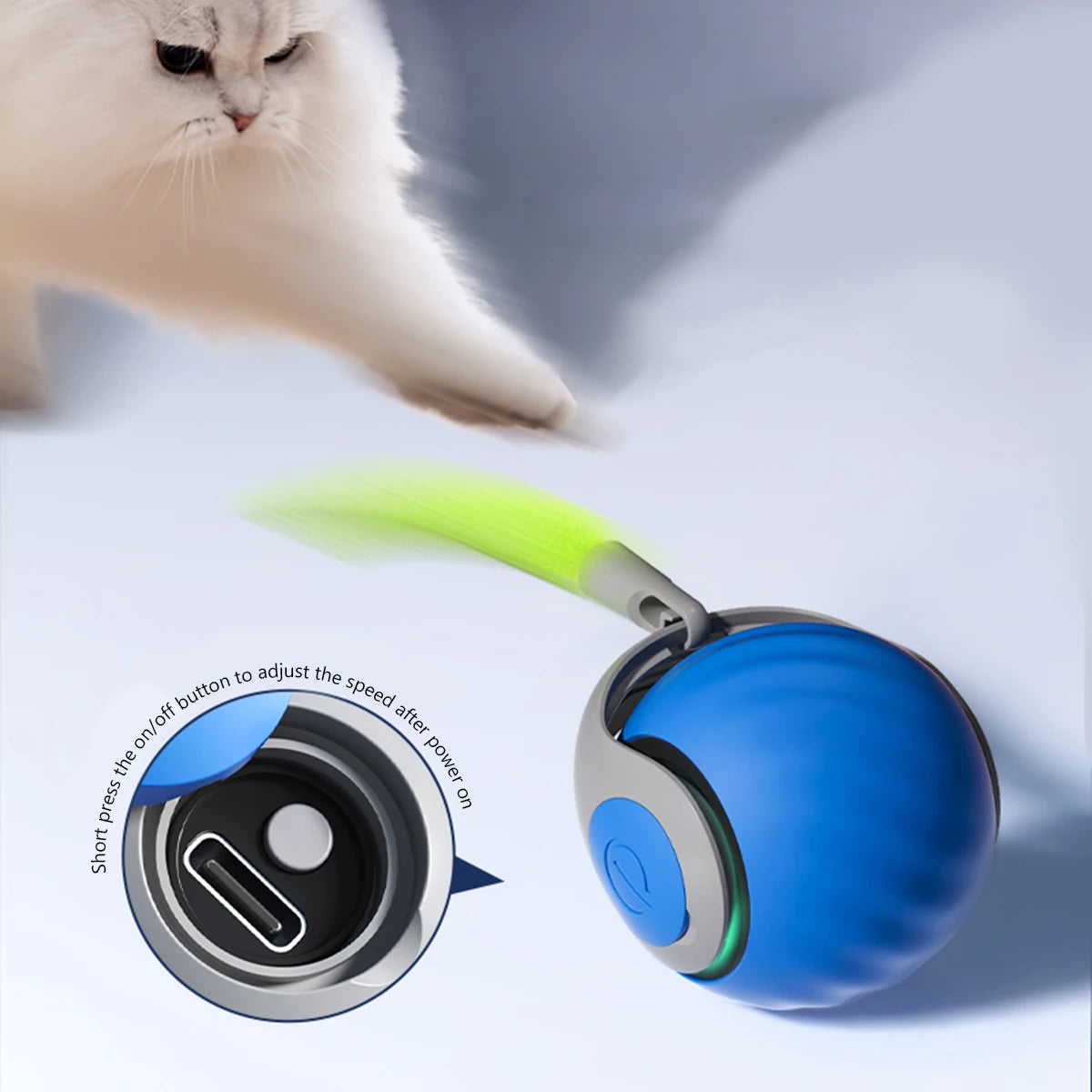 Automatic Moving Cat Toy Ball with Tail