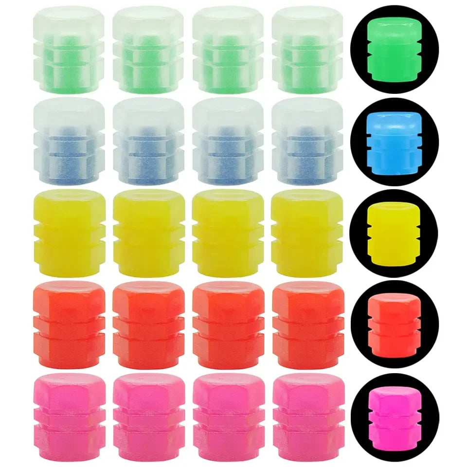 Luminous Fluorescent Tire Valve Caps additional angle