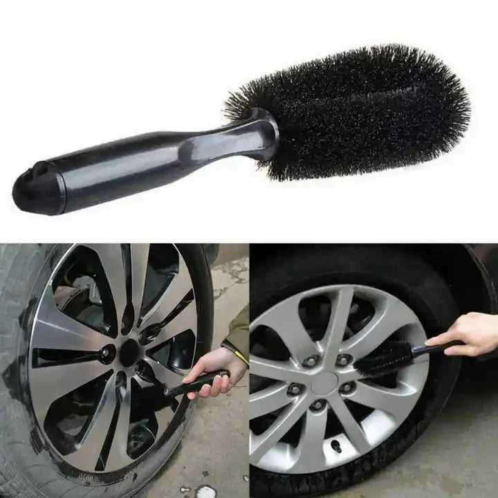 Car Wheel Cleaning Brush Profession Tire Auto Cleaning Detailing Care Wet Dry Wheel Tire detail view